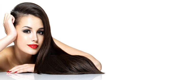 Beautiful brunette with long silky hair and perfect skin and fingernails